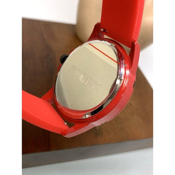 SPGBK Men's Watch 1800 Foxfire Quartz Red Dial Rubber Strap 42mm - Picture 6 of 12